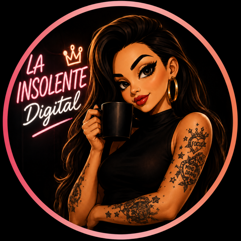 Ilustración de La Insolente Digital con una taza de café